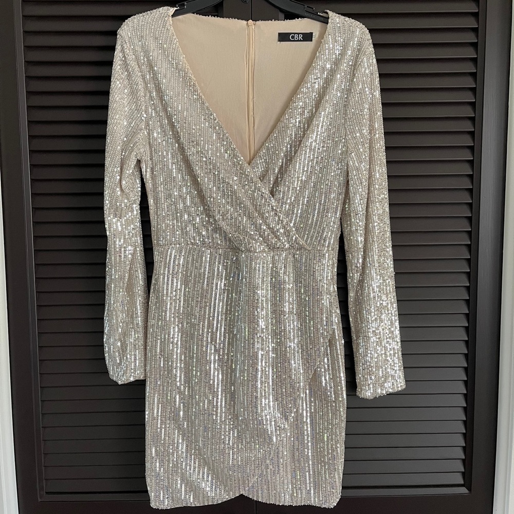SEQUINS LONG SLEEVE DRESS